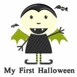 First Halloween - 4x4 bat detailed machine embroidery design for cute baby onesies