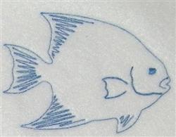 outline beginner-friendly machine embroidery - Fish Outline perfect for kitchen aprons