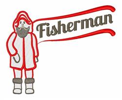 detailed fisherman machine embroidery pattern - Fisherman for Outdoor Cushions