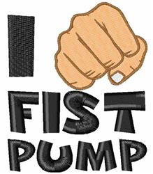 Playful fist in tan color with bold black text 'I FIST PUMP', perfect for energetic designs.