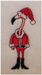 Flamingo Santa - 4x4 bird beginner-friendly embroidery design for Christmas Stockings