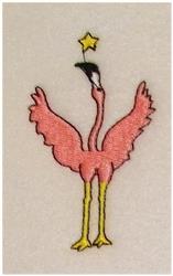 quick stitch christmas bird machine embroidery pattern - Flamingo with Star for reusable tote bags