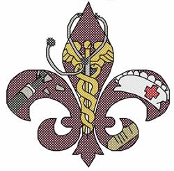 detailed cross machine digital embroidery pattern - Fleur De Nurse perfect for Aprons