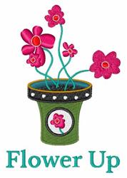 flower detailed machine digital embroidery - Flower Up perfect for reusable tote bags