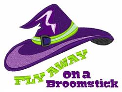 Fly Away - 5x7 witch detailed machine embroidery design for Halloween Costumes