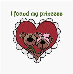 bear detailed machine embroidery - Found My Princess perfect for cute baby onesies