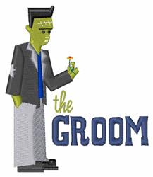 beginner-friendly halloween groom machine embroidery pattern - Frankenstein Groom for reusable tote bags