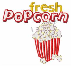 popcorn detailed machine embroidery - Fresh Popcorn perfect for reusable tote bags