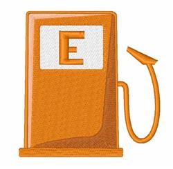 Simple fuel pump design featuring an orange body, white 'E' label, and a fuel nozzle, suitable for modern projects.