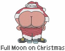 detailed christmas Santa Claus machine embroidery pattern - Full Moon for decorative pillow covers