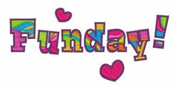 Funday! - 5x7 heart detailed machine embroidery design for Kids Clothing