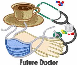 Future Doctor - 5x7 doctor detailed machine embroidery design for reusable tote bags
