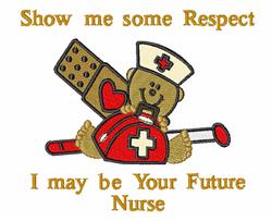 detailed cross machine embroidery pattern - Future Nurse for decorative pillow covers