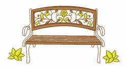 beginner-friendly leaf machine embroidery pattern - Garden Bench for reusable tote bags