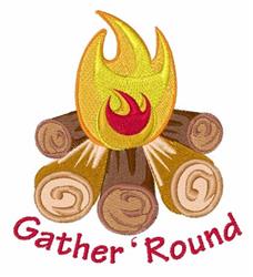 round detailed machine digital embroidery - Gather Round perfect for Fire Pit Area
