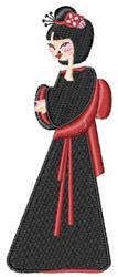 Geisha - 5x7 geisha beginner-friendly machine embroidery design for reusable tote bags