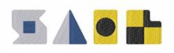 Geometric shapes design featuring clean-lined triangles, circles, rectangles, and squares in modern style colors.