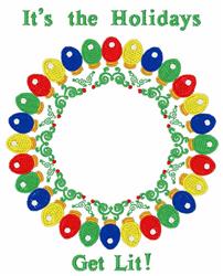 detailed christmas lit machine embroidery pattern - Get Lit for decorative pillow covers