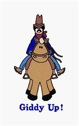 detailed giddy machine digital embroidery pattern - Giddy Up for reusable tote bags