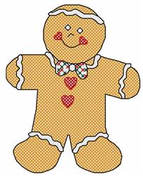detailed christmas gingerbread man machine embroidery pattern - Gingerbread Boy for kitchen aprons