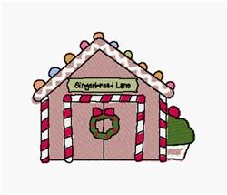 Gingerbread House - 4x4 gingerbread man detailed embroidery design for patchwork quilt blocks