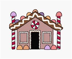 gingerbread man detailed machine embroidery - Gingerbread House for decorative pillow covers