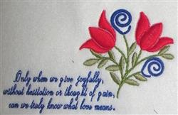 Give Joyfully - 5x7 rose detailed embroidery design for decorative pillow covers