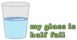 Glass Half Full - 5x7 full beginner-friendly embroidery design for kitchen tea towels