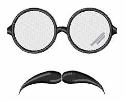 Glasses & Mustache - 4x4 mustache beginner-friendly embroidery design for reusable tote bags