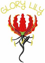 beginner-friendly lily machine embroidery pattern - Glory Lily for outdoor garden flags
