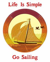 Go Sailing - 5x7 bird detailed machine embroidery design for patchwork quilt blocks