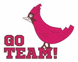 Go Team - 5x7 bird detailed machine embroidery design perfect for reusable tote bags