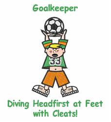 goalkeeper detailed machine embroidery - Goalkeeper perfect for Team Backpacks