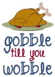 detailed autumn wobble machine embroidery pattern - Gobble Wobble for kitchen aprons