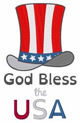 God Bless USA - 5x7 usa detailed machine embroidery design for kitchen tea towels