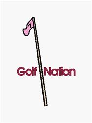 Golf Nation - 4x4 nation beginner-friendly embroidery design for patchwork quilt blocks