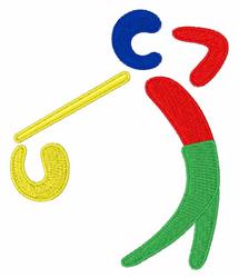 beginner-friendly golfer machine embroidery pattern - Golfer perfect for Sports Bags