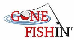 Gone Fishin - 5x7 fishin beginner-friendly embroidery design for reusable tote bags