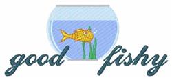 fishy detailed machine digital embroidery - Good Fishy perfect for reusable tote bags