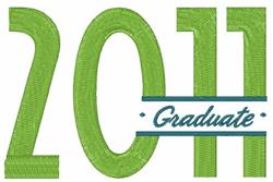 Graduation design featuring bold '2011' in vibrant green and 'Graduate' in blue, perfect for celebration.