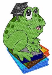 Graduation Frog - 4x4 frog detailed machine embroidery design for Graduation Caps