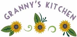sunflower beginner-friendly machine embroidery - Grannys Kitchen for decorative tea towels