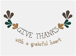 leaf quick stitch machine embroidery - Grateful Heart perfect for Greeting Cards
