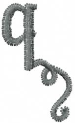 quick stitch lowercase machine embroidery pattern - Graveyard Lowercase Q for decorative pillow covers