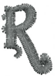 Graveyard Lowercase R - 4x4 lowercase quick stitch embroidery design for reusable tote bags