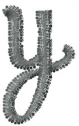 lowercase quick stitch machine embroidery - Graveyard Lowercase Y for decorative pillow covers