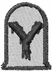 Graveyard Y - 4x4 graveyard quick stitch embroidery design for patchwork quilt blocks
