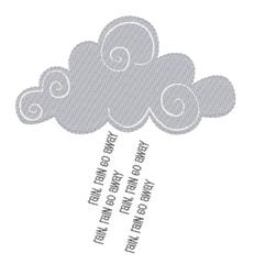 Playful gray cloud with soft curves and swirling patterns, featuring cascading text 'rawr rawr rawr'.