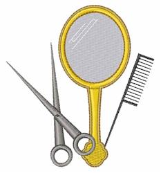 beginner-friendly tool machine embroidery pattern - Groomer Tools for Hairdresser Uniforms