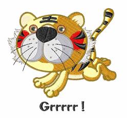tiger cub detailed machine embroidery - Grrrrr perfect for Motivational Decor